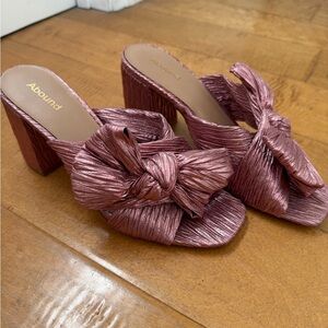 Abound Women's Metallic Pink Block Heel Sandals